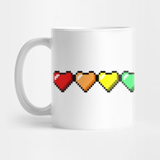 Pixel Heart Rainbow Mug